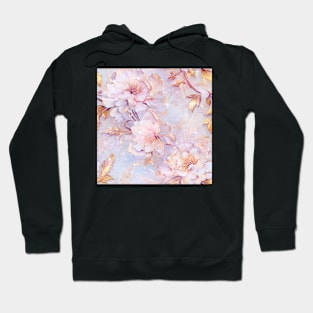 Pink Fancy Peony Flowers Pattern Hoodie